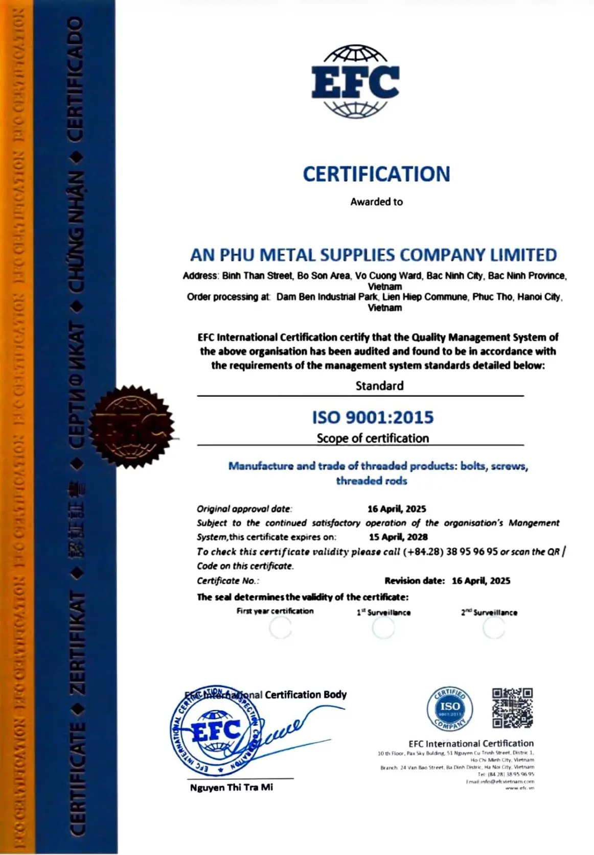 ISO 9001:2015 Certification - English Version